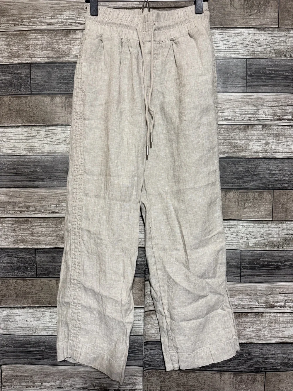 Quince 100% European Linen Wide Leg Pants Flax Beige Women’s XS (Inseam 27)